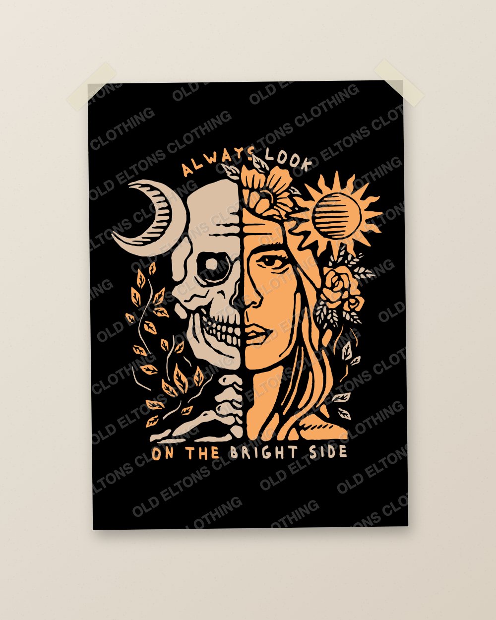 Always Look On The Brightside unframed art print by Old Eltons Clothing