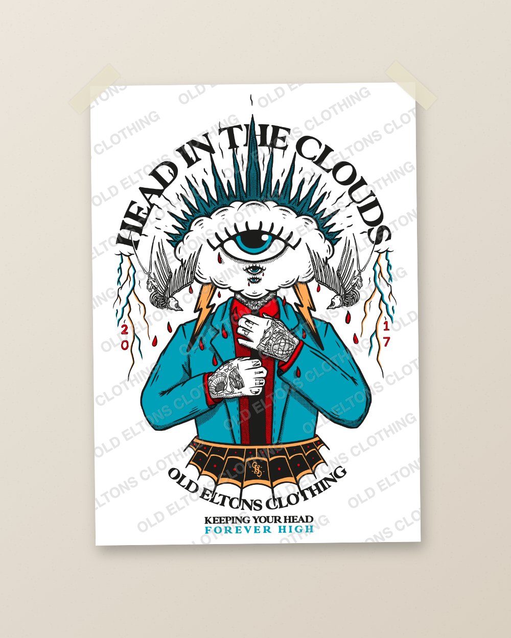 Head In The Clouds unframed art print by Old Eltons Clothing