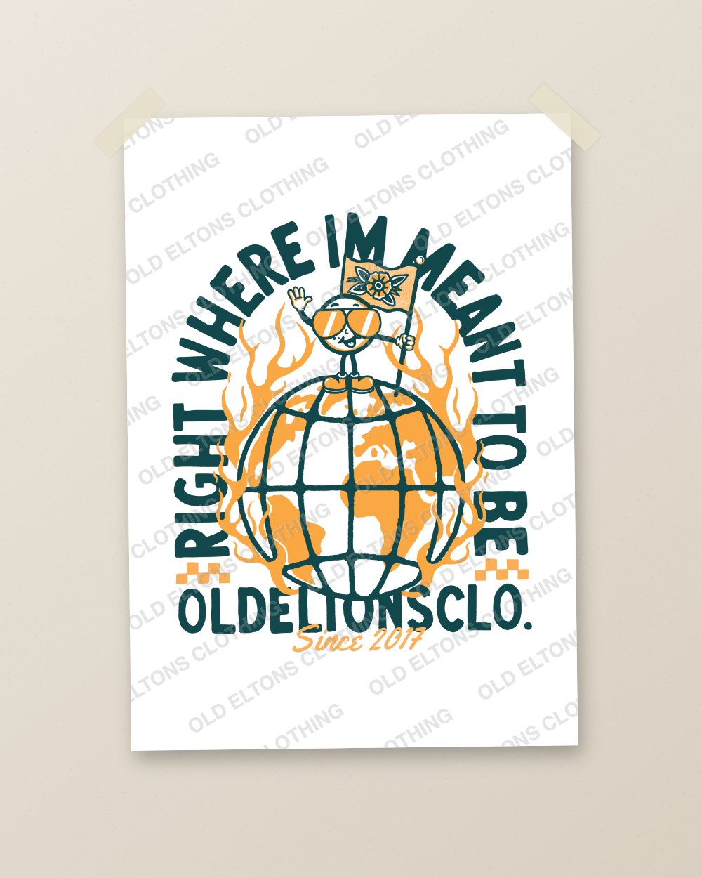 Right Where I'm Meant To Be unframed art print by Old Eltons Clothing