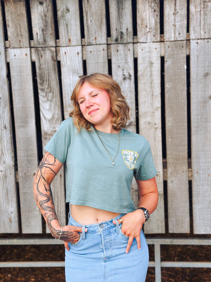 Grow As You Go Ladies Cropped Tee